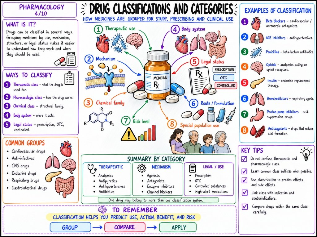 Pharmacology 4/10: Drug Classifications and Categories โ Study, Prescribing and Clinical Use